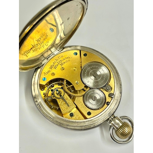 809 - Gents Sterling silver Waltham pocket watch