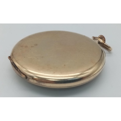 1472 - An Art Deco 1920s Tempo Gold Filled Case Pocket Watch. 15 jewels - clean movement. Top winder. Decor... 