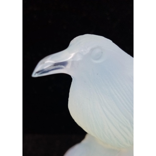 1551 - A Polished Opalite Raven Bird Figure. Perfect curiosity for light colour-play. 6cm tall.