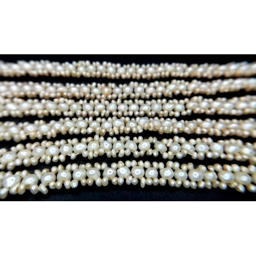 499 - A Fabulous South Sea Seed Pearl Rope Length Necklace Wrap - with Tasselled Ends. 98cm length. 20.6g ... 