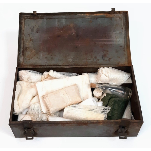 723 - WW2 German Luftwaffe First Aid Tin with Contents.