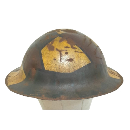 WW1 British Rimless Brodie Helmet no liner with Jigsaw Style