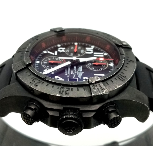 1223 - A Breitling Limited Edition (740/2000) Automatic Chronograph Gents Watch. Black rubber strap. Stainl... 