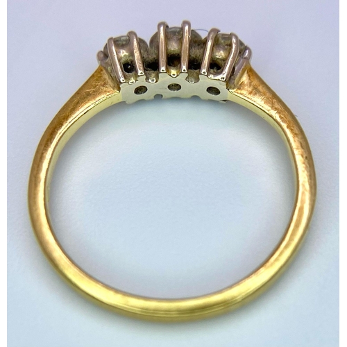 158 - 18K YELLOW GOLD, DIAMOND TRILOGY RING.
0.40CTW and weighs 2.2G.
SIZE: I

REF: RPM 7003