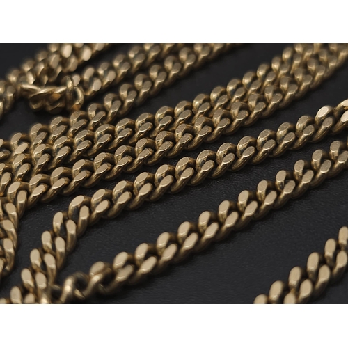 205 - A Vintage 9K Yellow Gold Curb Chain. 76cm length. 25.7g weight.