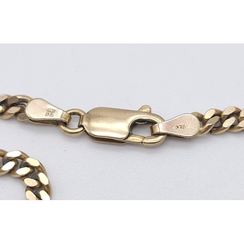 205 - A Vintage 9K Yellow Gold Curb Chain. 76cm length. 25.7g weight.