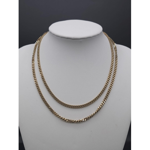 205 - A Vintage 9K Yellow Gold Curb Chain. 76cm length. 25.7g weight.