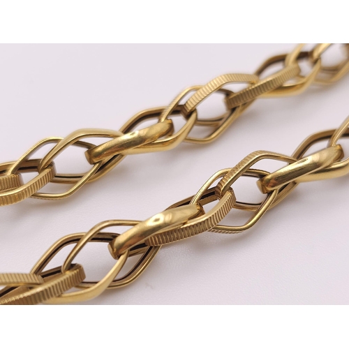 275 - An 18K Yellow Gold Intricate Link Chain/Necklace. 40cm length. 9.9g weight.