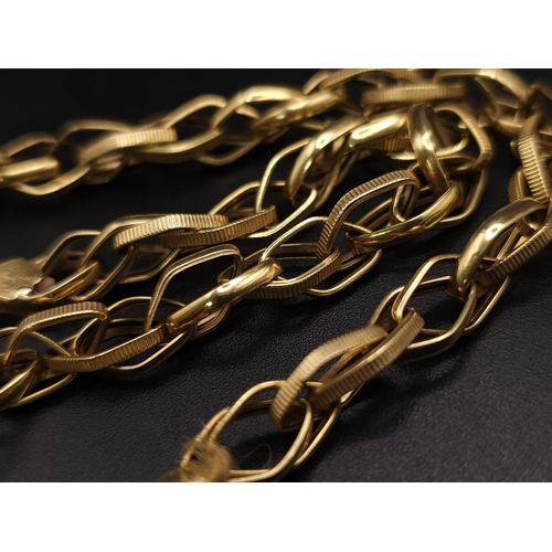 275 - An 18K Yellow Gold Intricate Link Chain/Necklace. 40cm length. 9.9g weight.