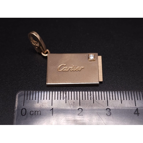 40 - GENUINE CARTIER 18K ROSE GOLD, DIAMOND SET, ENVELOPE CHARM/PENDANT.
SIZE: 2CM WIDE
WEIGHT: 7.1G

REF... 