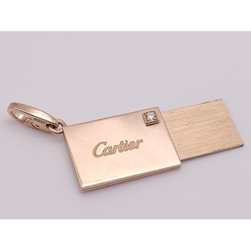 40 - GENUINE CARTIER 18K ROSE GOLD, DIAMOND SET, ENVELOPE CHARM/PENDANT.
SIZE: 2CM WIDE
WEIGHT: 7.1G

REF... 