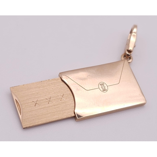 40 - GENUINE CARTIER 18K ROSE GOLD, DIAMOND SET, ENVELOPE CHARM/PENDANT.
SIZE: 2CM WIDE
WEIGHT: 7.1G

REF... 