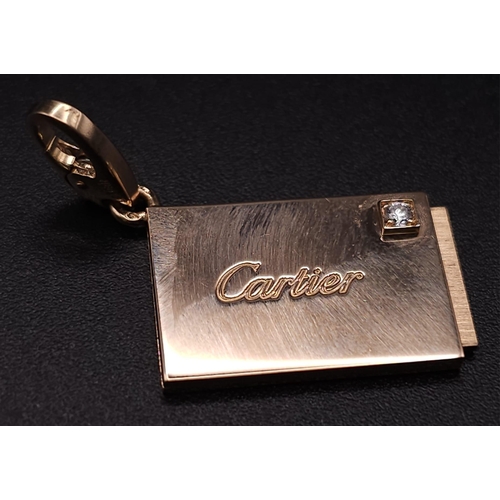 40 - GENUINE CARTIER 18K ROSE GOLD, DIAMOND SET, ENVELOPE CHARM/PENDANT.
SIZE: 2CM WIDE
WEIGHT: 7.1G

REF... 