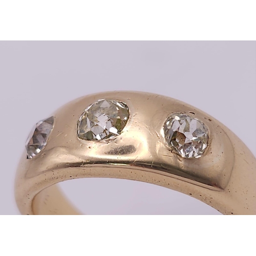 47 - 18K YELLOW GOLD, OLD CUT DIMAOND, 3 STONE RING.
APPROX 1.40CTW OF OLD CUTS.
WEIGHT: 12.3G
SIZE U

RE... 