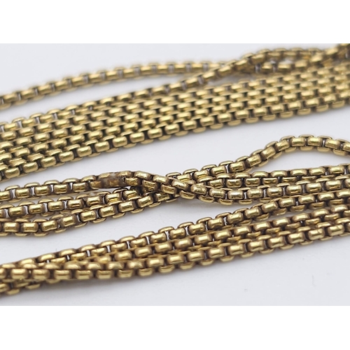 52 - A Wonderful Vintage 18K Yellow Gold Three Row Intricate Square Link Necklace. 13.05g weight.