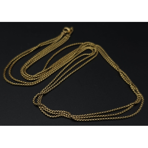 52 - A Wonderful Vintage 18K Yellow Gold Three Row Intricate Square Link Necklace. 13.05g weight.