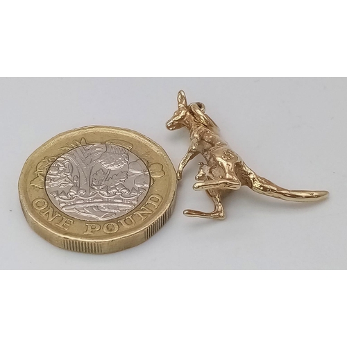 487 - 9K YELLOW GOLD, KANGEROO CHARM AUSTRALIA THEME, CHARM/PENDANT.
WEIGHS 3.9G AND MEASURES 2CM LONG.

R... 