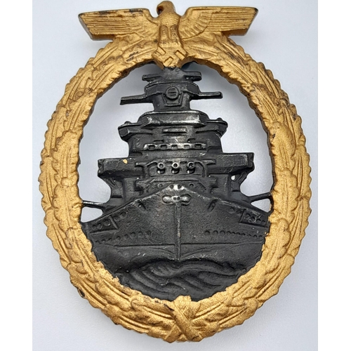 258 - WW2 German Kriegsmarine High Seas Badge. Awarded for service to the crews of the High Seas Fleet con... 