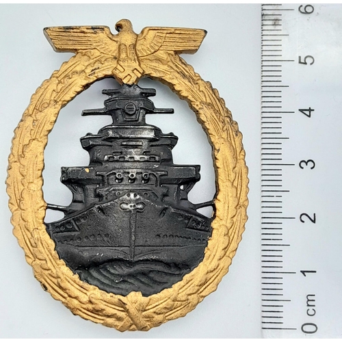 258 - WW2 German Kriegsmarine High Seas Badge. Awarded for service to the crews of the High Seas Fleet con... 