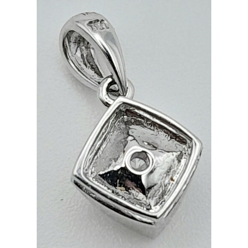 797 - 18K WHITE GOLD, DIAMOND PENDANT.
0.19CT ROUND BRILLIANT CUT.
WEIGHT: 1.2G
MEASURES 0.5CM WIDE

REF: ... 