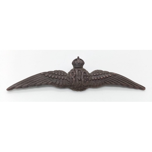 215 - WW1 British Royal Flying Corps Officers Bronze Pilots Wings.