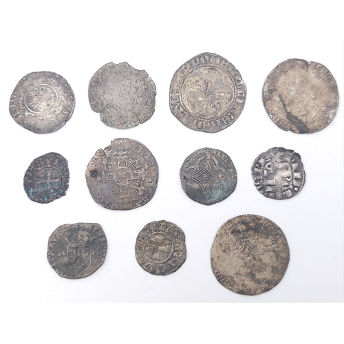 246 - An Interesting Selection of Eleven Silver Hammered 13th - 16th European Coins. Please see photos for... 