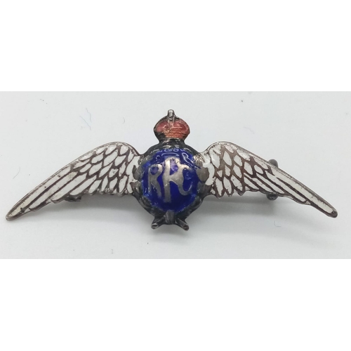 279 - WW1 Sterling Silver Royal Flying Corps Sweethearts Badge.