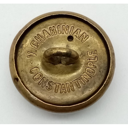 328 - WW1 Ottoman (Turkish) Officers Buckle. 1909 Type with Button made by: V. Chahinian Constantinople