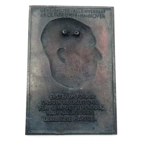 370 - 3rd Reich Bronze Plated “Fuhrer Plaque” in original case. These were given to Political and State of... 