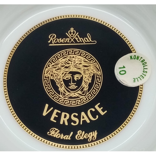 408 - A Rare Pattern Versace Rosenthal Floral Decoration Cup and Saucer in Unused Excellent Condition. 16.... 