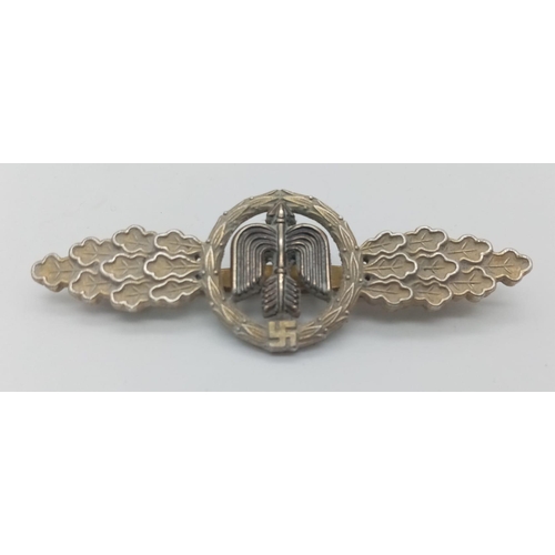 48 - WW2 German Luftwaffe Silver Grade Short Range Day Fighter Clasp. Maker: W.Duemer, Ludenschied