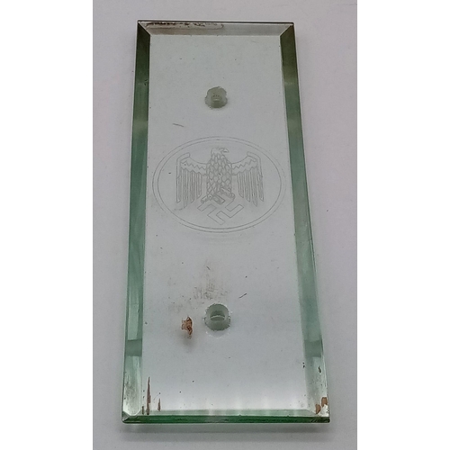 824 - 3rd Reich Glass Door Finger Plate from a Government building. A number of these were bought from a G... 