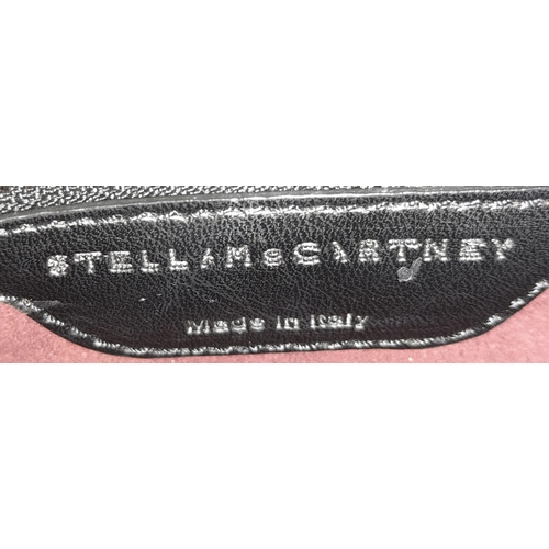 136 - A Stella McCartney Black Falabella Box Handbag. Leather exterior with embroidered bird and cherry bl... 