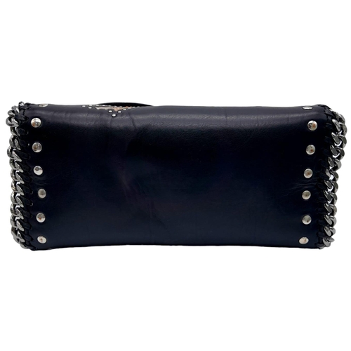 136 - A Stella McCartney Black Falabella Box Handbag. Leather exterior with embroidered bird and cherry bl... 