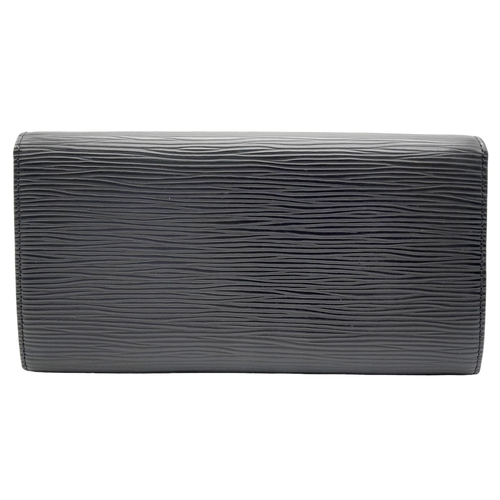 150 - Louis Vuitton Black Epi Leather Long Wallet.
Quality leather throughout, LV embossed logo on front, ... 