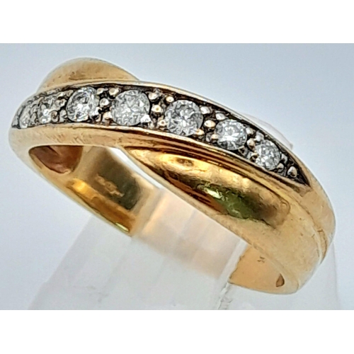 473 - 9K YELLOW GOLD DIAMOND SET SIGNET STYLE RING. 0.65CTW, WEIGHS 9.7G AND SIZE: N

REF: SC 7076