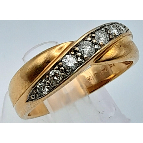 473 - 9K YELLOW GOLD DIAMOND SET SIGNET STYLE RING. 0.65CTW, WEIGHS 9.7G AND SIZE: N

REF: SC 7076