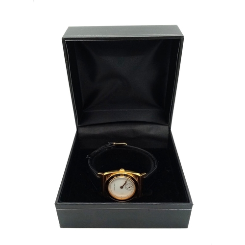 557 - A Men’s 1980’s Hamilton Piping Rock, 18 Carat Gold Electroplated, Second
Dial Quartz Watch Being the... 