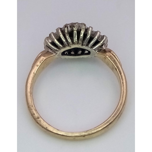 606 - A 9K YELLOW GOLD DIAMOND RING. Size J, 0.20ctw, 2.5g total weight.