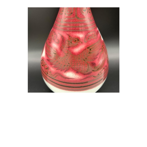 333 - A red under-glazed Yuhuchun vase, Yuan dynasty. In 1955, a red under-glazed flower pattern jar with ... 