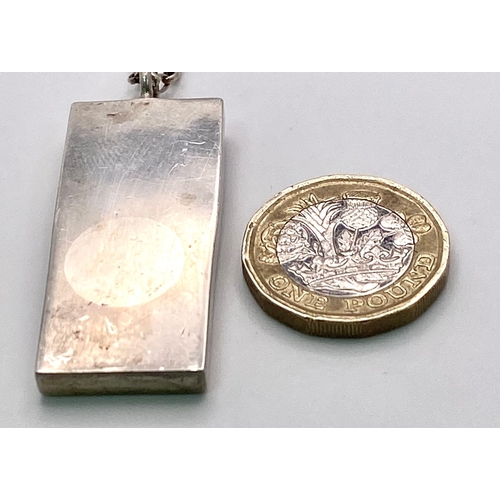 676 - A Vintage, Hallmarked 1979, Heavy, Silver Ingot ‘St. Christopher’ Pendant
Necklace. 46cm Sterling Si... 