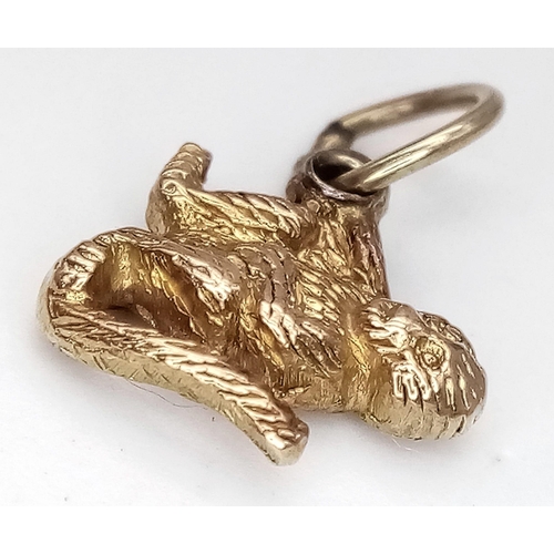 845 - A 9K GOLD MONKEY CHARM .   1.6gms