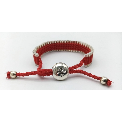 872 - A Links of London Red ‘Friendship’ Bracelet in Original Box with Pouch and Paperwork.