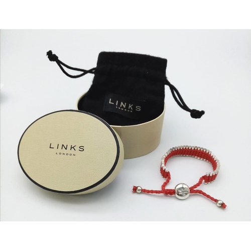 872 - A Links of London Red ‘Friendship’ Bracelet in Original Box with Pouch and Paperwork.