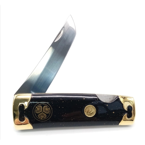 429 - An Unused Limited Edition, Dragon Detail Folding Japanese Tanto Knife as
Commission by Franklin Mint... 