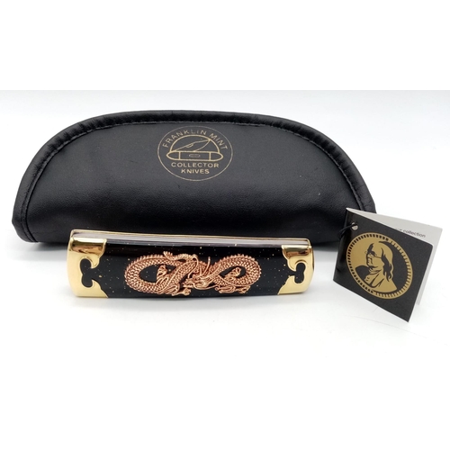 429 - An Unused Limited Edition, Dragon Detail Folding Japanese Tanto Knife as
Commission by Franklin Mint... 