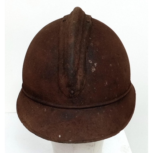 545 - WW1 French Mle 1915 Adrian Helmet Badged to the Infantry. No Liner.