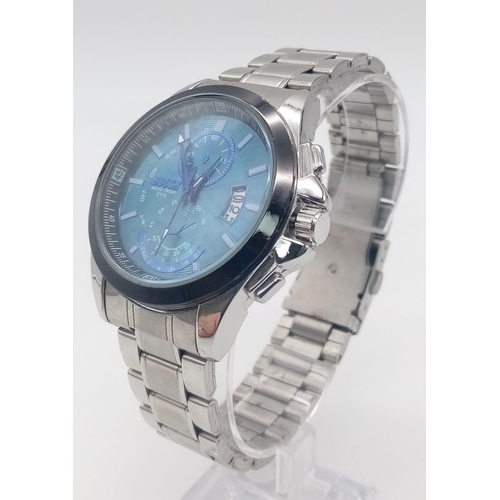 1046 - An Unworn Men’s Stainless Steel Blue Face ‘Presentation’ Date Watch by Bosch. Full Working Order. 45... 