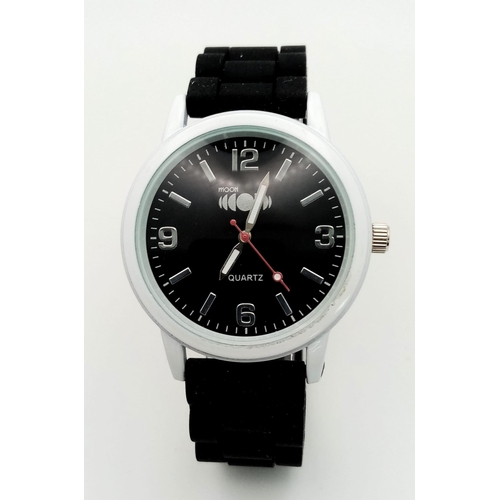 1053 - An Unworn ‘Moon’ Quartz Sports Watch by Aeon. 44mm Including Crown. Rubber Dive Strap. In Box with P... 