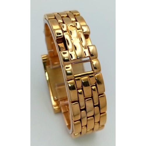 135 - A Chopard 'Your Hour' 18K Yellow Gold and Diamond Ladies Tank Watch. 18K gold bracelet and case - 24... 